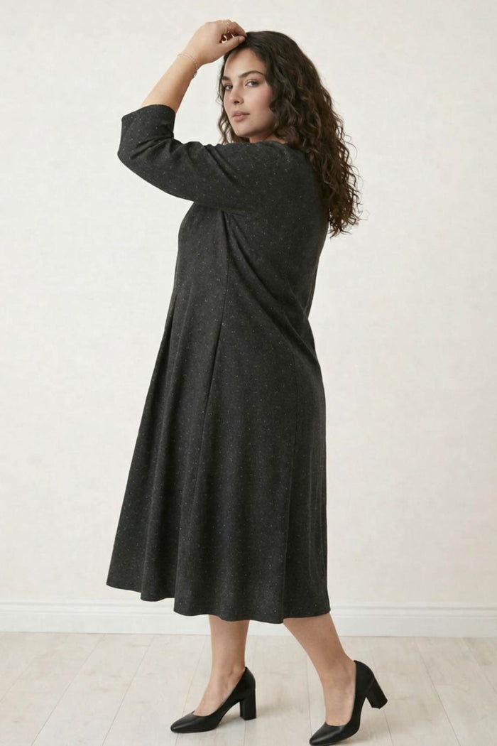 Plus Size Ash Black Denim Cotton Dress