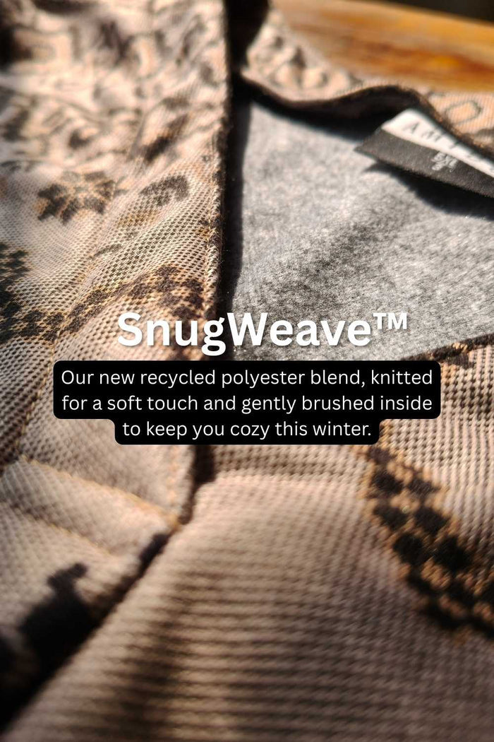 Plus Size Beige Printed V Neck SnugWeave Winter Top