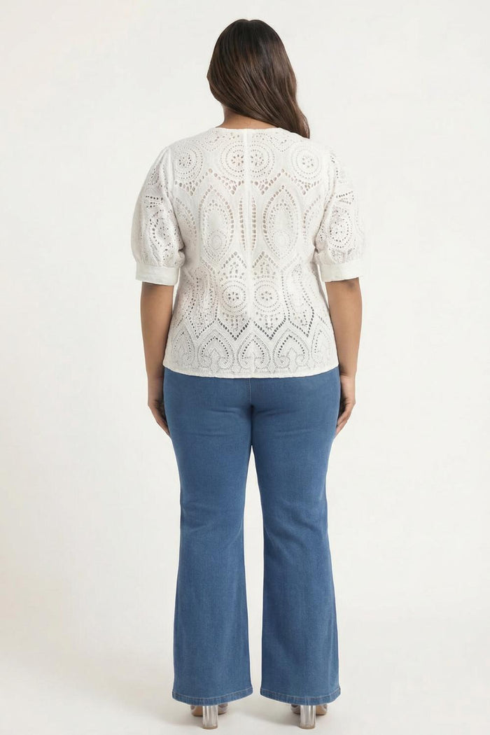 Plus Size Bermuda Blue Flare Jeans