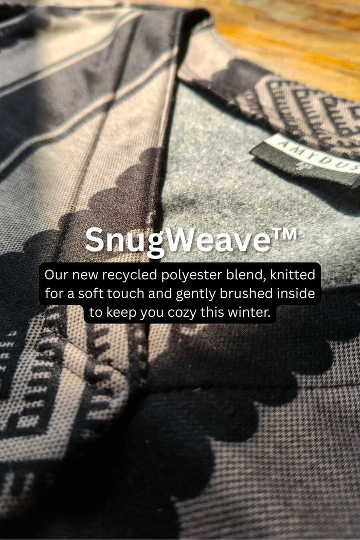 Plus Size Black Beige Stripe SnugWeave Winter Top