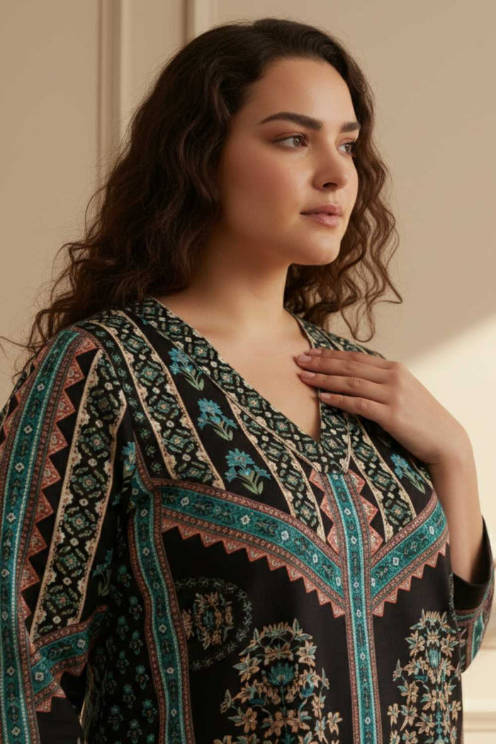Plus Size Black Blue SnugWeave Winter Top