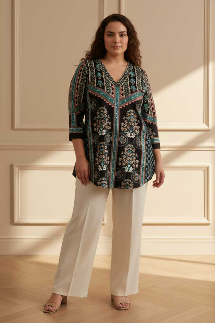 Plus Size Black Blue SnugWeave Winter Top