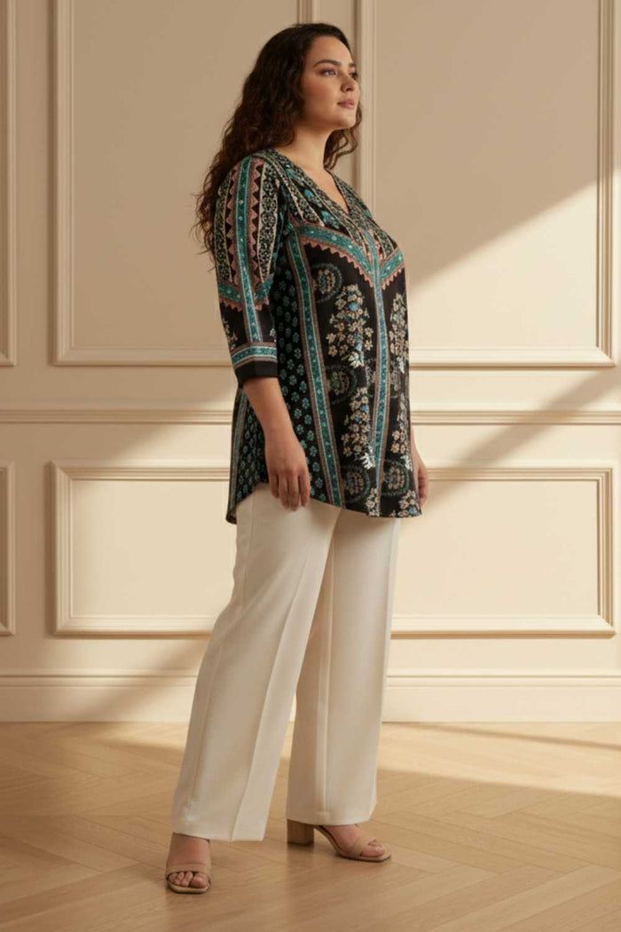 Plus Size Black Blue SnugWeave Winter Top