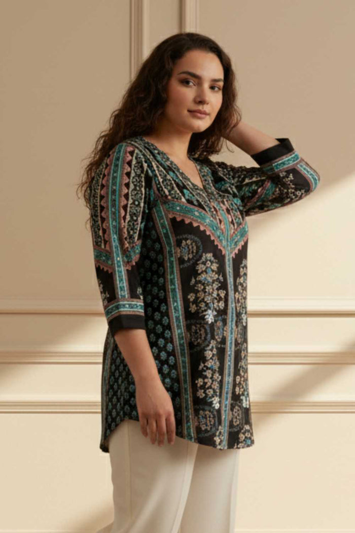 Plus Size Black Blue SnugWeave Winter Top