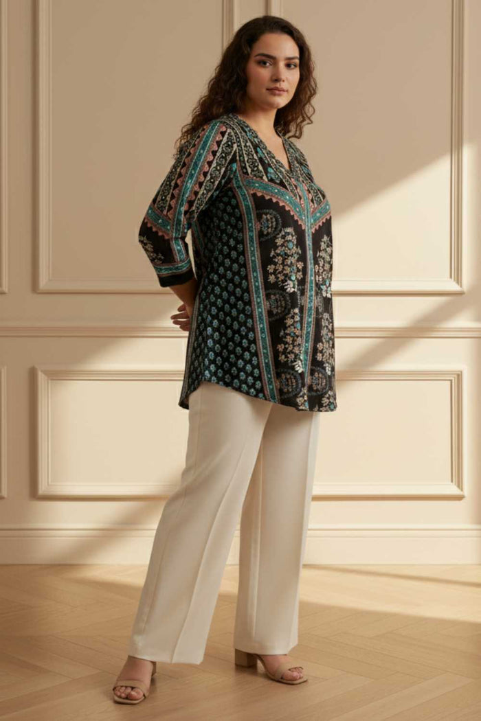 Plus Size Black Blue SnugWeave Winter Top