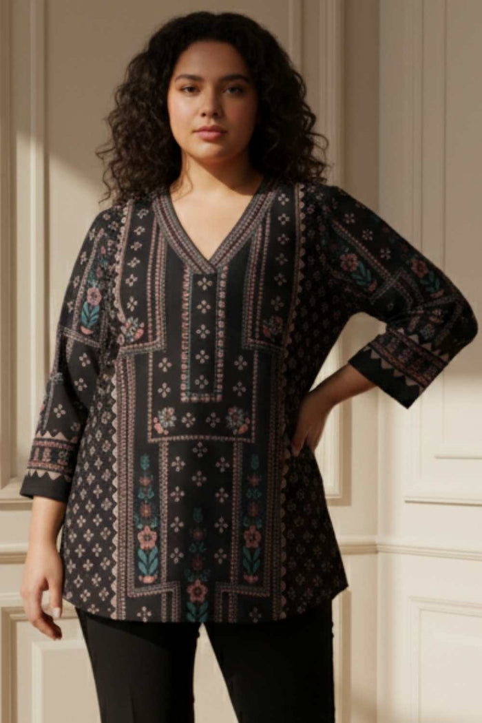 Plus Size Black Ethnic SnugWeave Winter Top