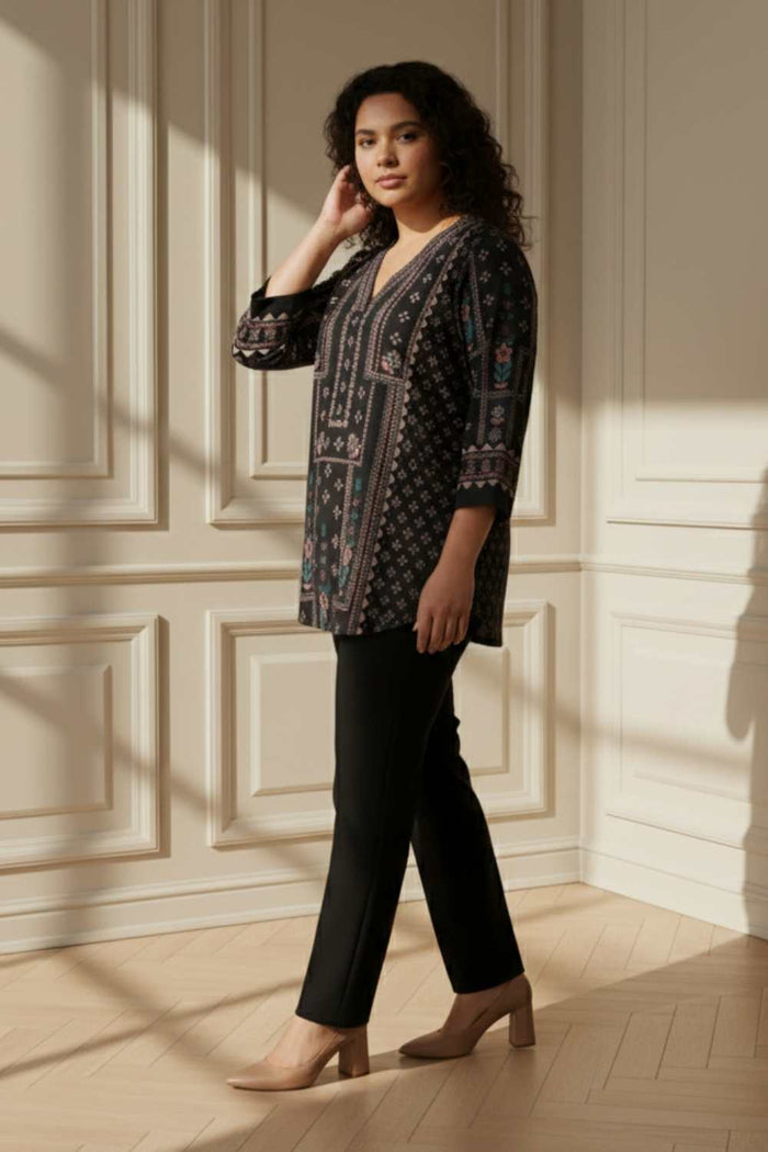 Plus Size Black Ethnic SnugWeave Winter Top
