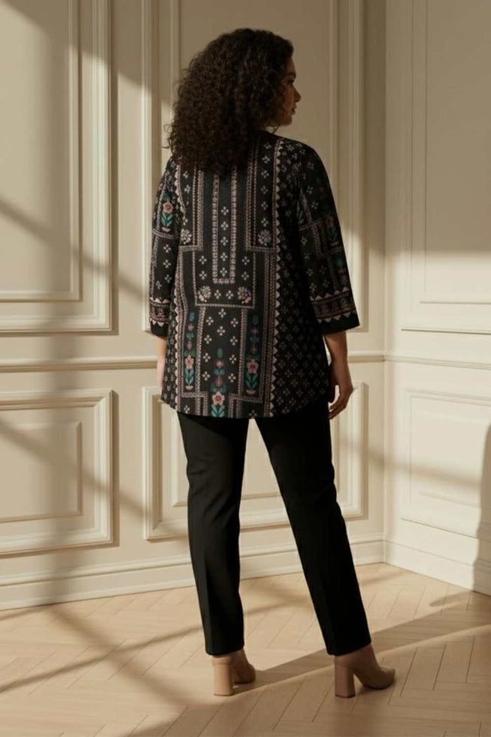 Plus Size Black Ethnic SnugWeave Winter Top