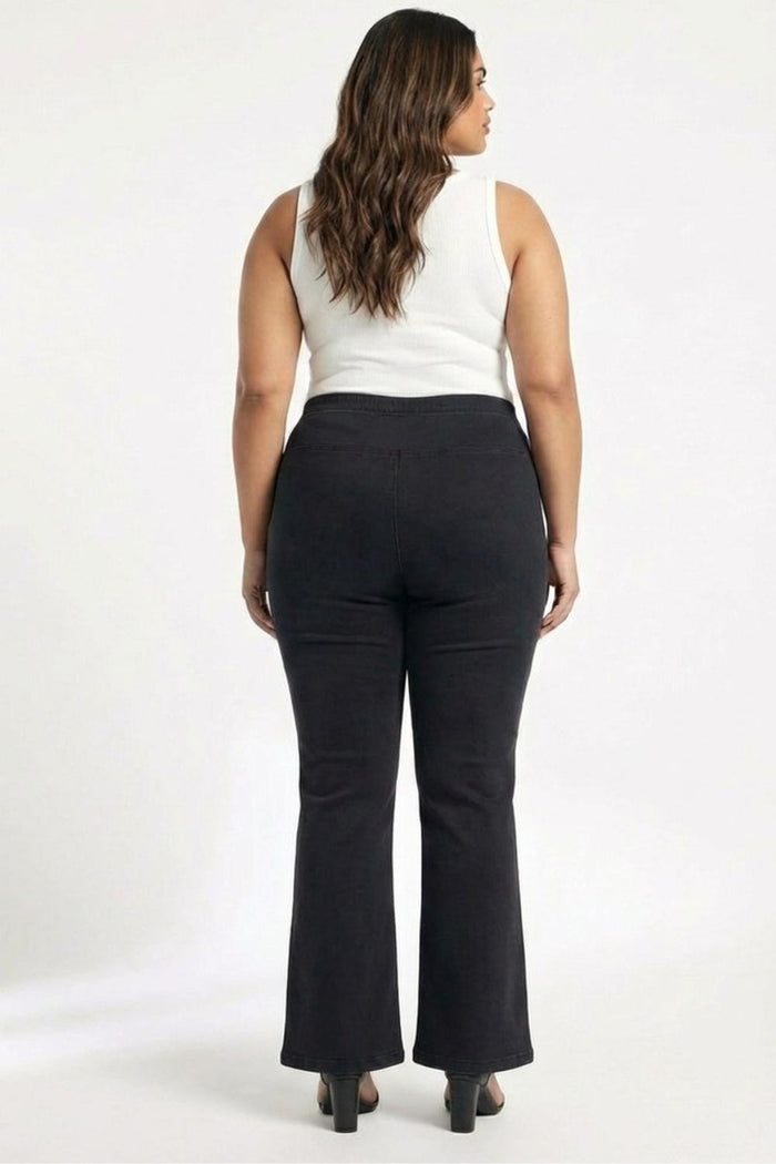 Plus Size Black Light Fade Flare Jeans