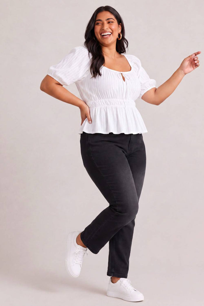 Plus Size Black Light Fade Straight Fit Jeans