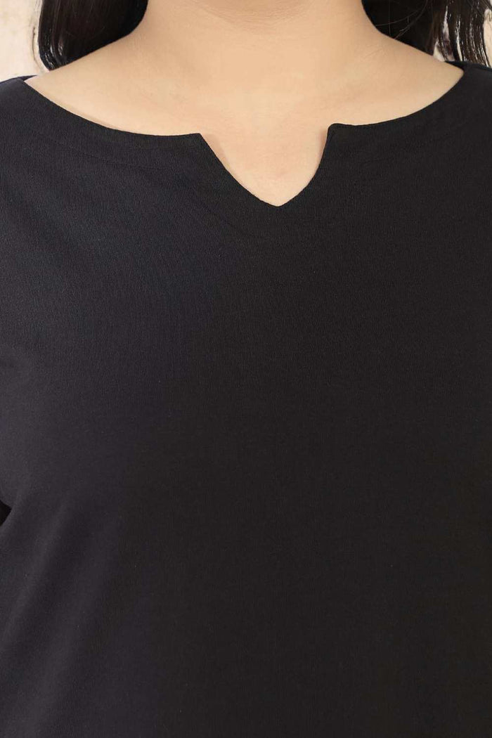 Plus Size Black Longline Tunic