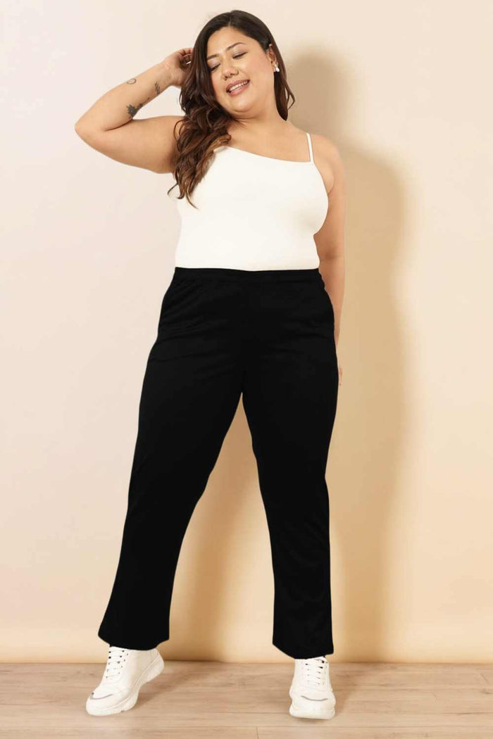 Plus Size Black Track Pants