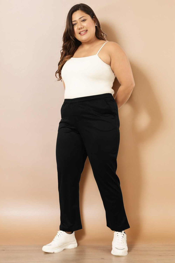 Plus Size Black Track Pants