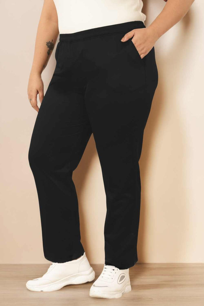Plus Size Black Track Pants