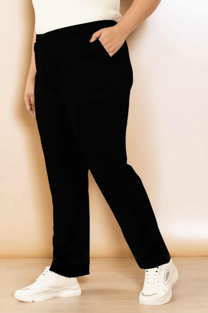 Plus Size Black Track Pants