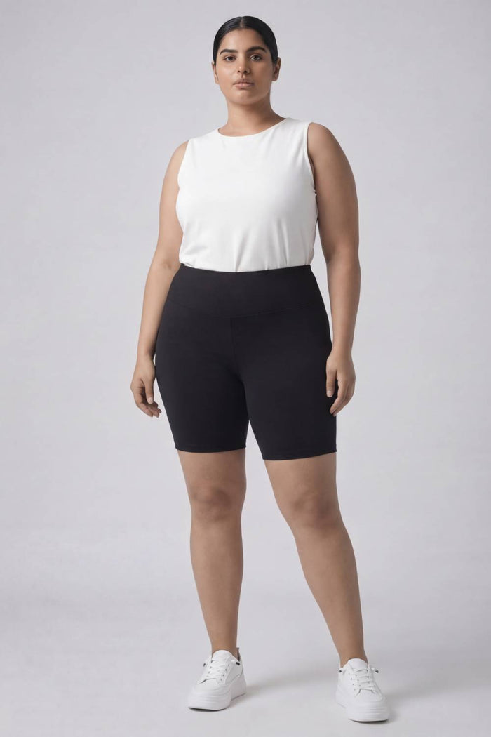 Plus Size Black Tummy Shaper Shorts