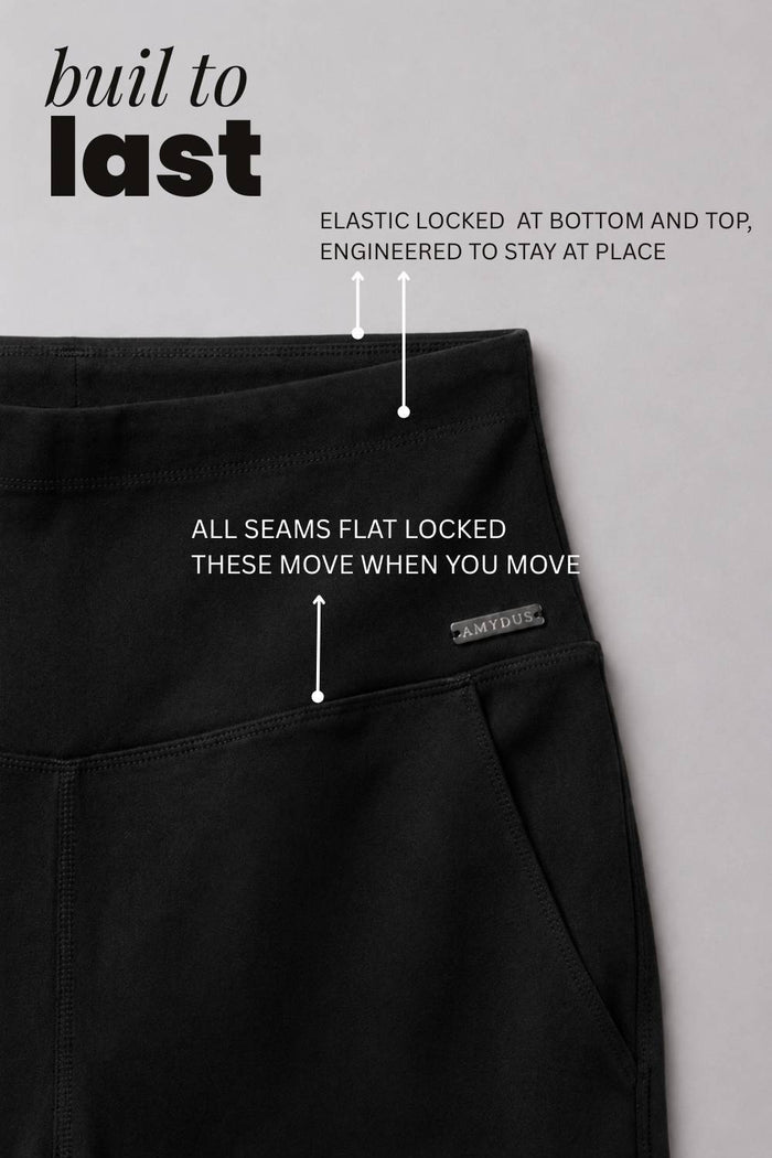 Plus Size Black Tummy Shaping Wide Straight Pants