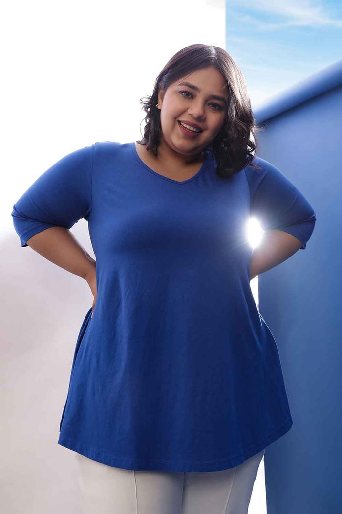 Plus Size Blue A Line Tshirt