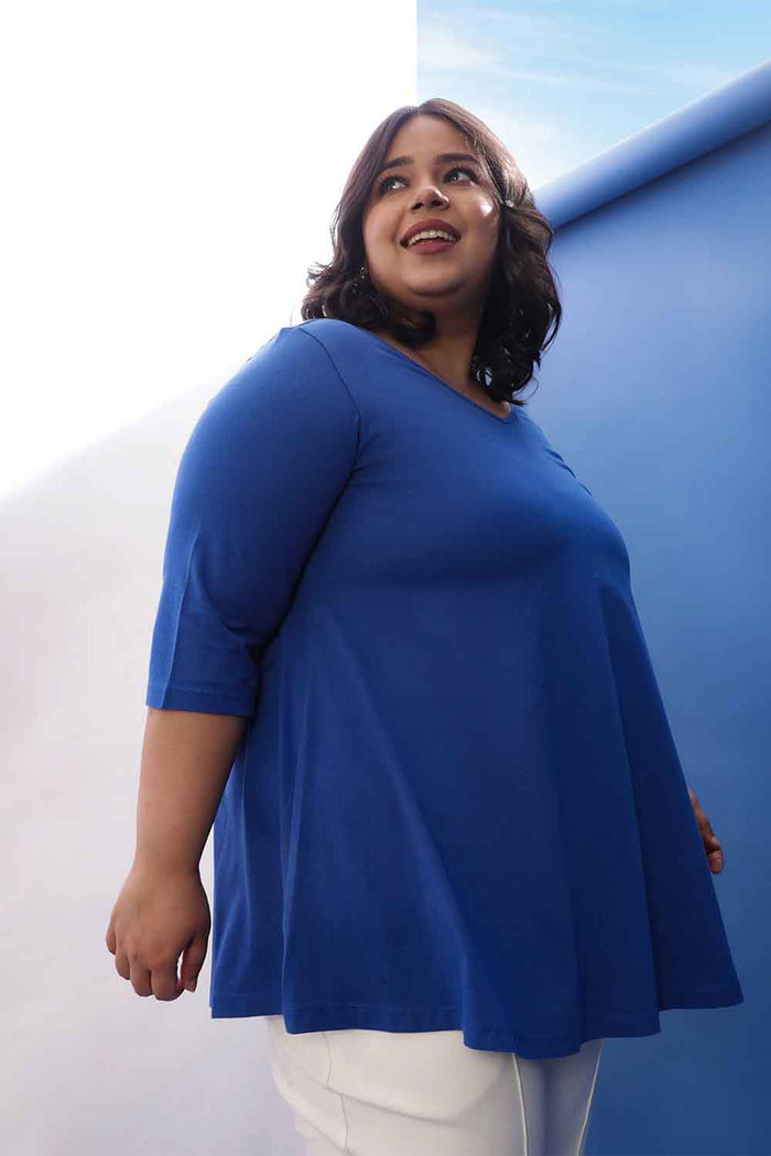 Plus Size Blue A Line Tshirt