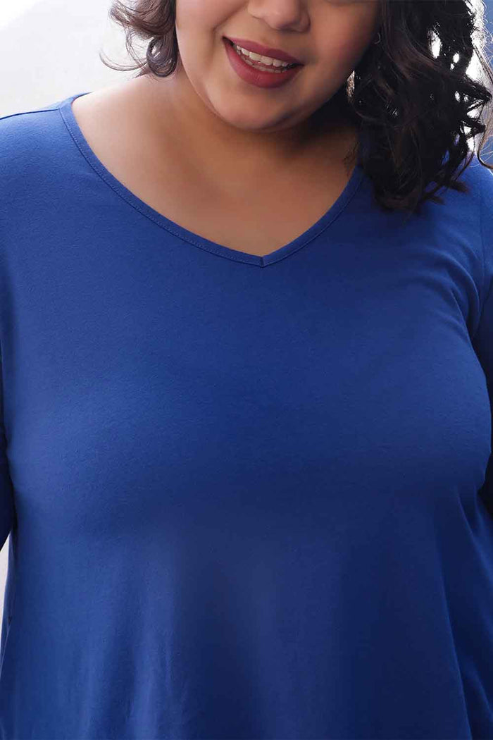 Plus Size Blue A Line Tshirt