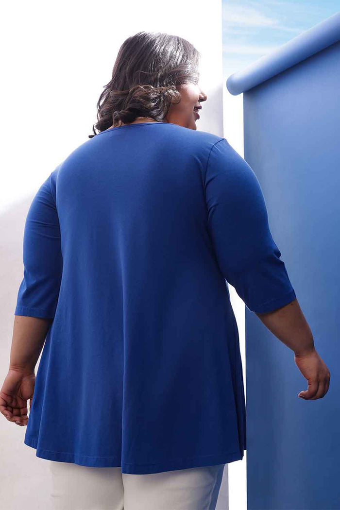 Plus Size Blue A Line Tshirt