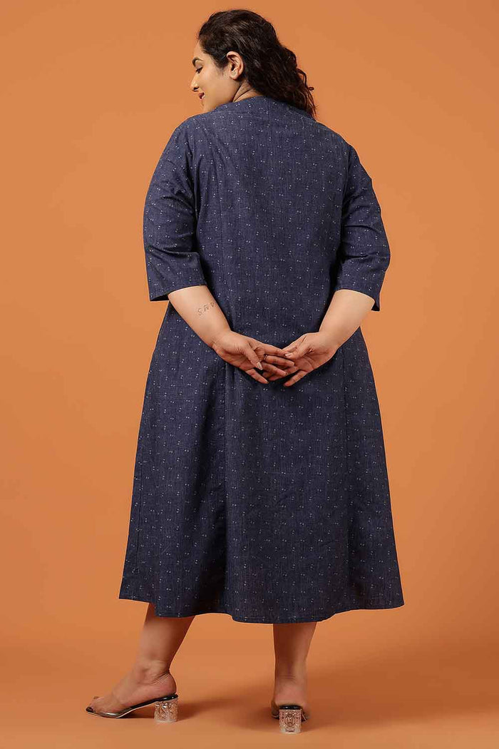 Plus Size Blue Denim Midi Dress