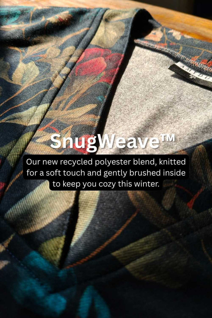 Plus Size Blue Floral SnugWeave Winter Top