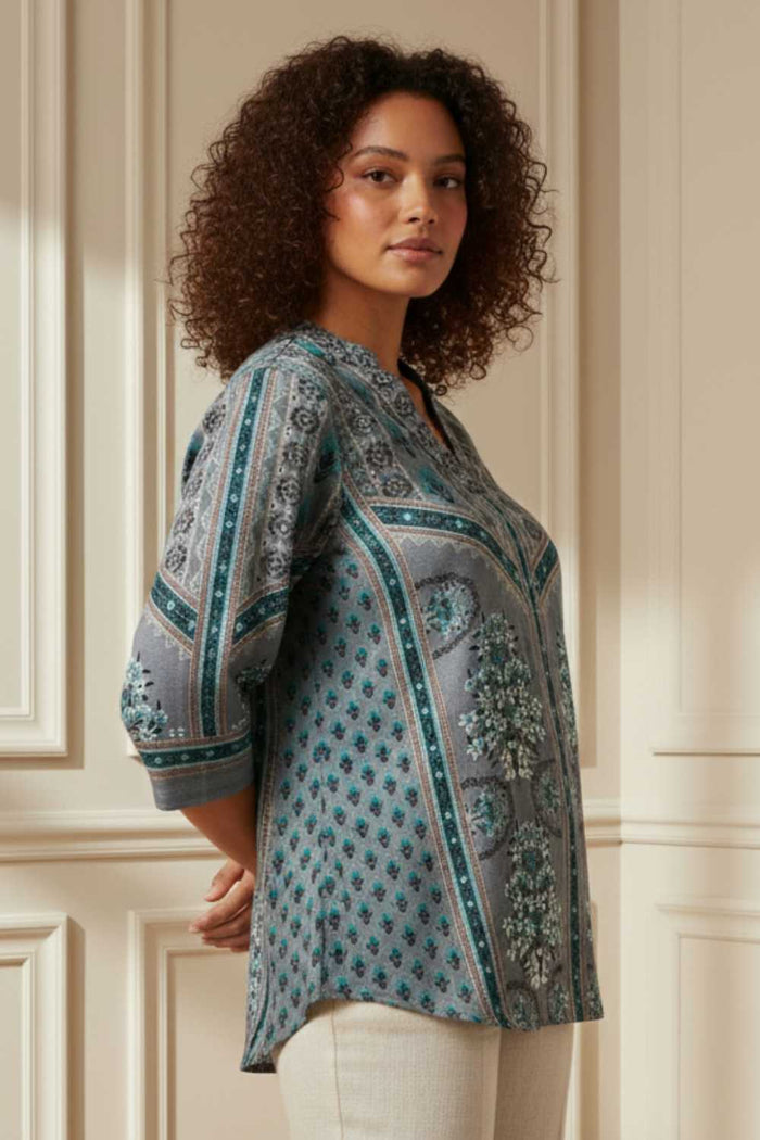 Plus Size Blue Grey SnugWeave Winter Top