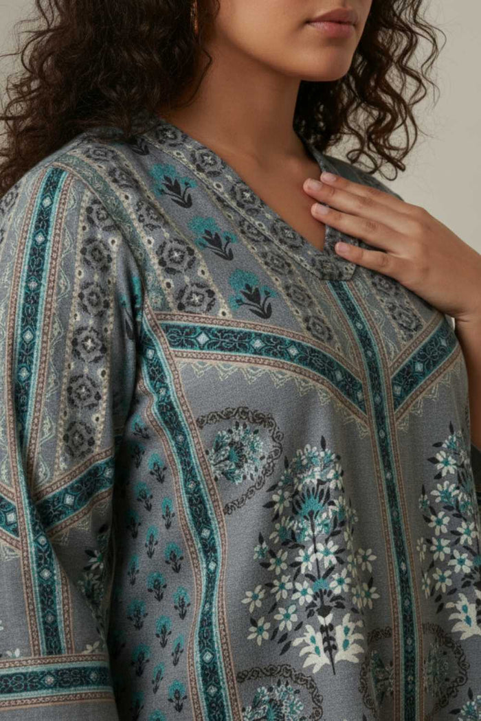 Plus Size Blue Grey SnugWeave Winter Top