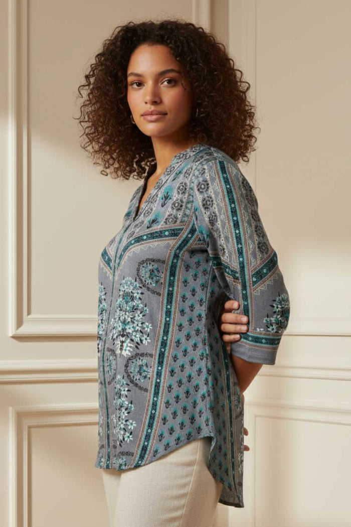 Plus Size Blue Grey SnugWeave Winter Top