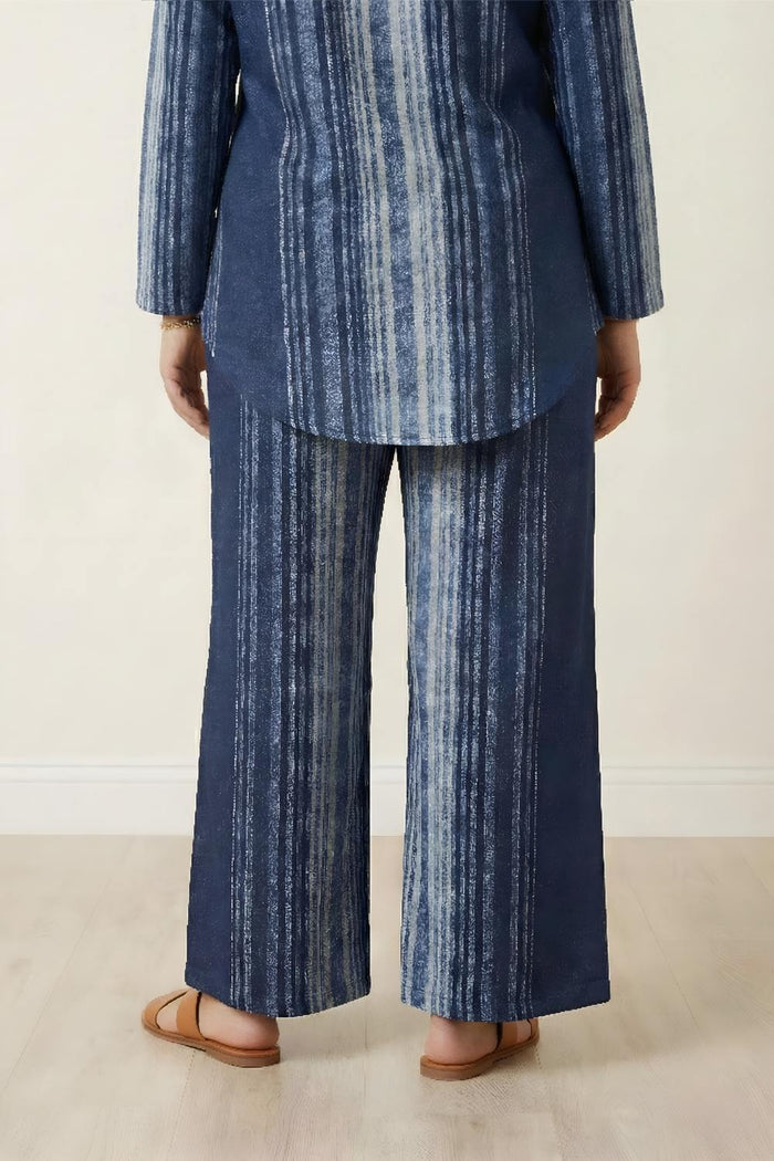 Plus Size Blue Vertical Stripe Top SnugWeave™ Winter Coord Set