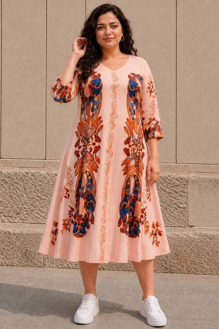 Plus Size Blush Royale Floral Midi Dress
