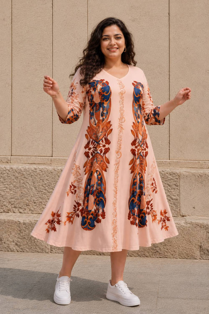 Plus Size Blush Royale Floral Midi Dress