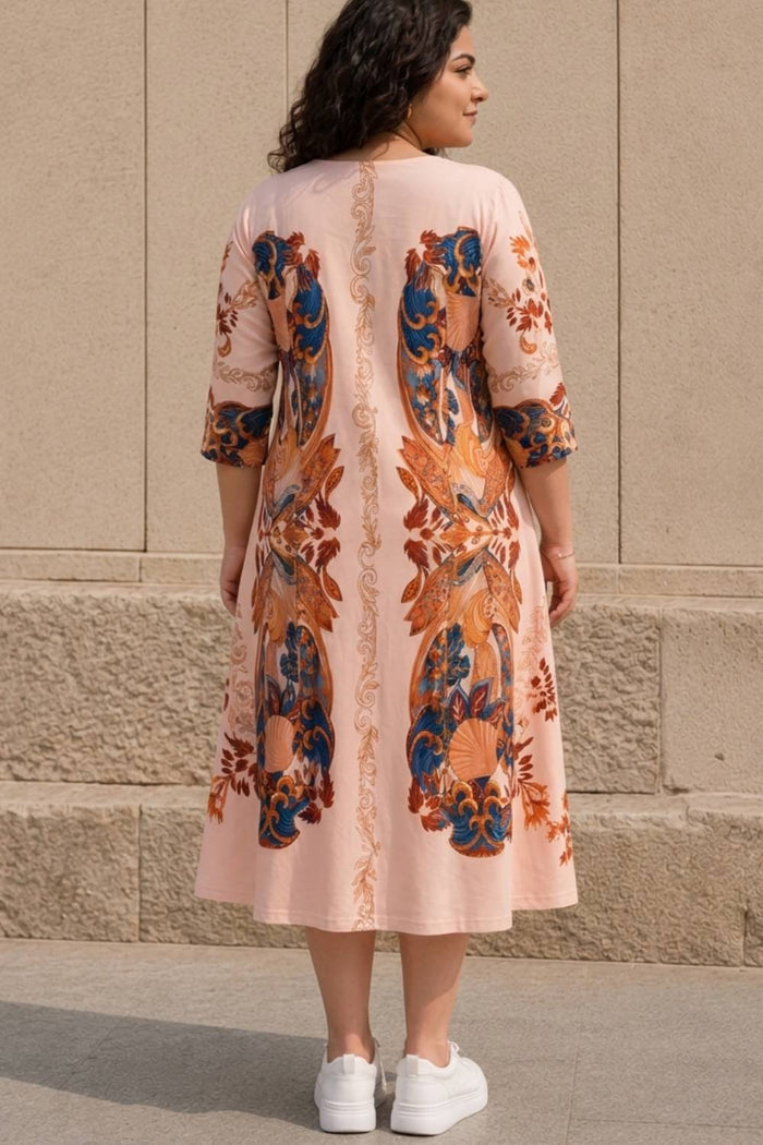 Plus Size Blush Royale Floral Midi Dress