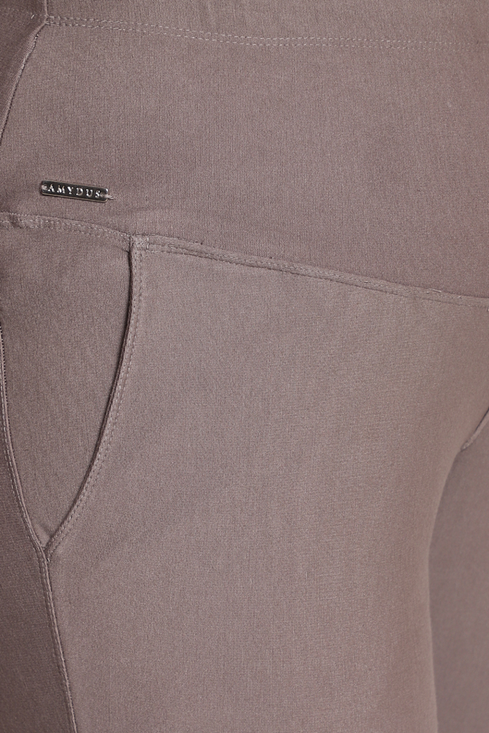 Plus Size Brownish Grey Tummy Shaper Boot Cut Pants