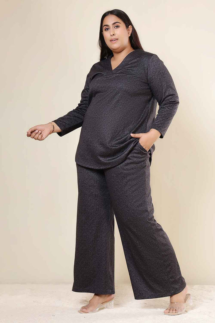 Plus Size Charcoal Grey SnugWeave™ Winter Top Coord Set