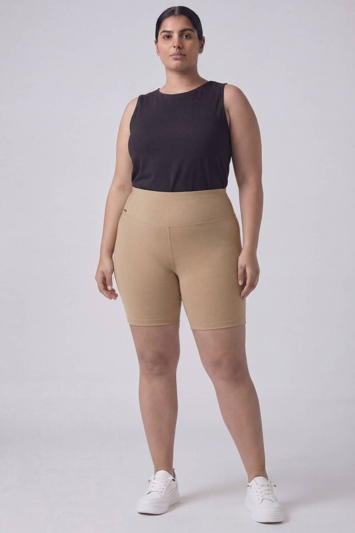 Plus Size Cream Tummy Shaper Shorts