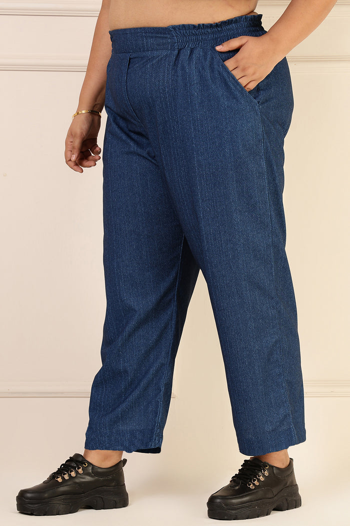 Plus Size Dark Blue Pants