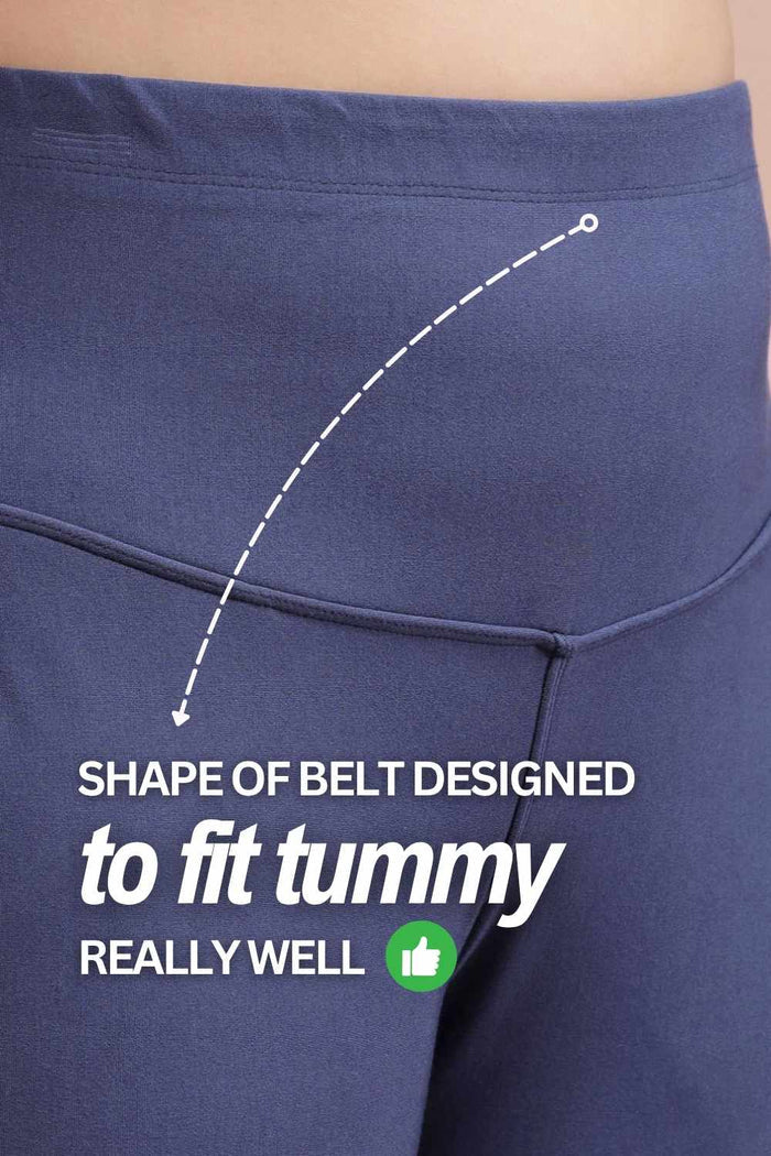 Plus Size Denim Blue Tummy Shaper Flare Pants