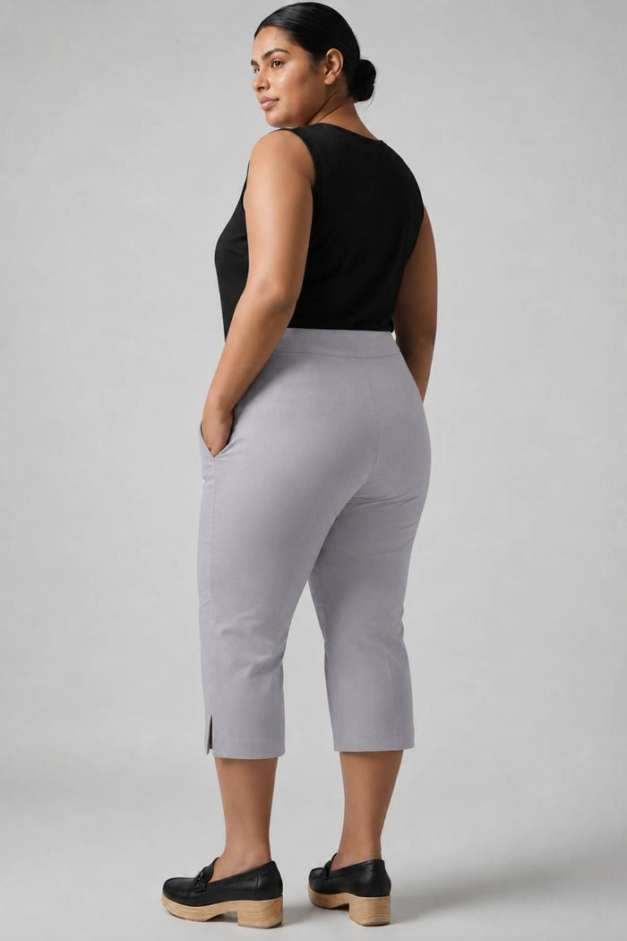 Plus Size English Grey New Fit Tummy Tucker Crop Pants