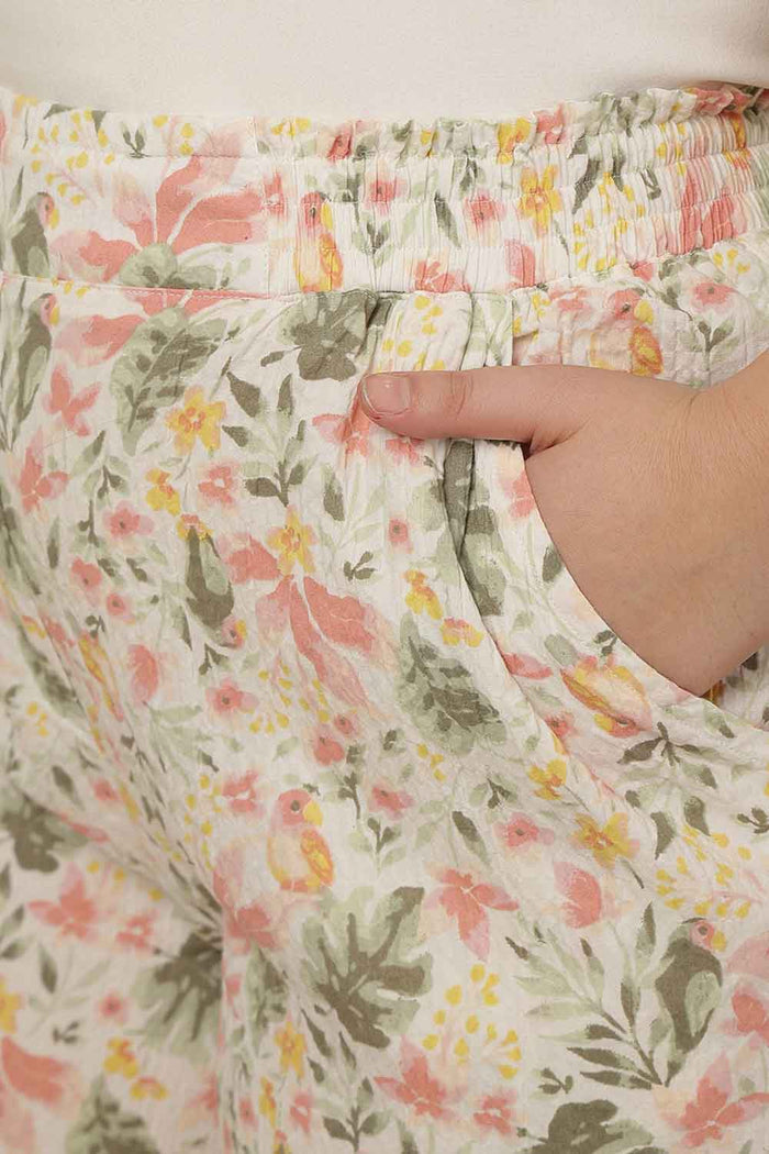 Plus Size Floral Print Shirt Coord Set