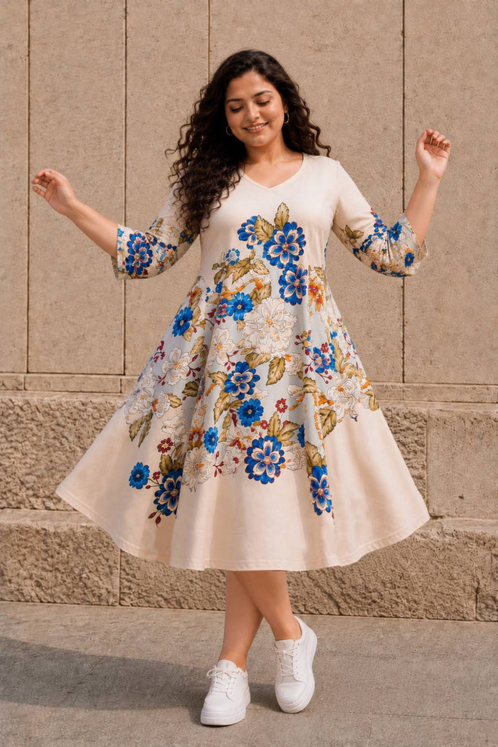 Plus Size Fresh Bloom Midi Dress