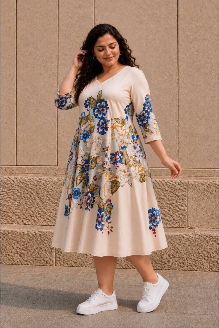 Plus Size Fresh Bloom Midi Dress