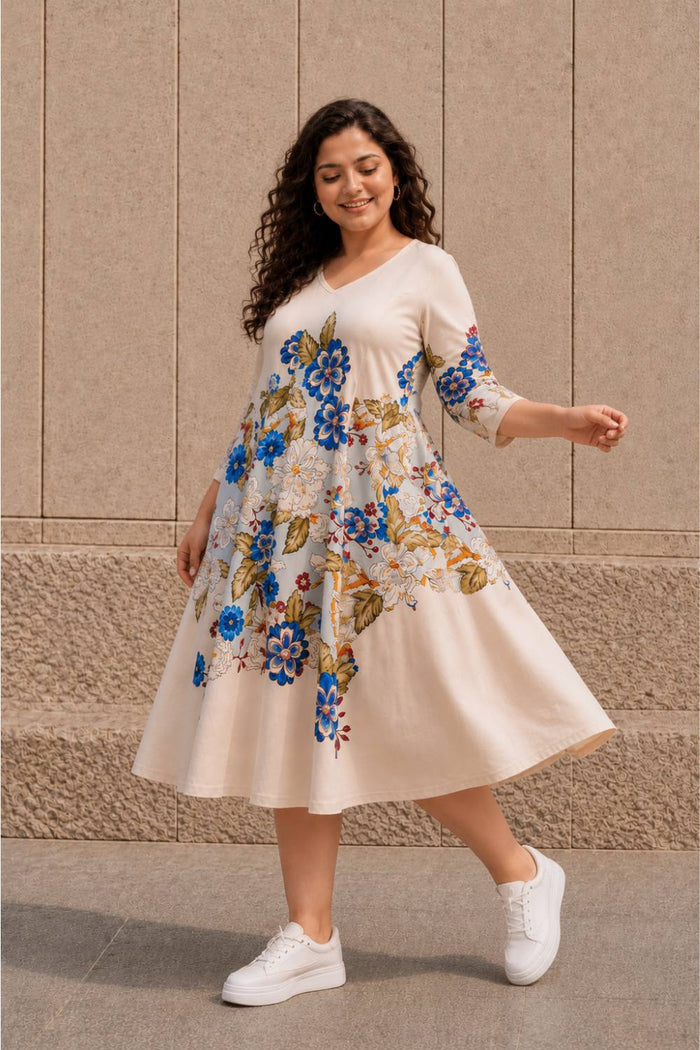 Plus Size Fresh Bloom Midi Dress