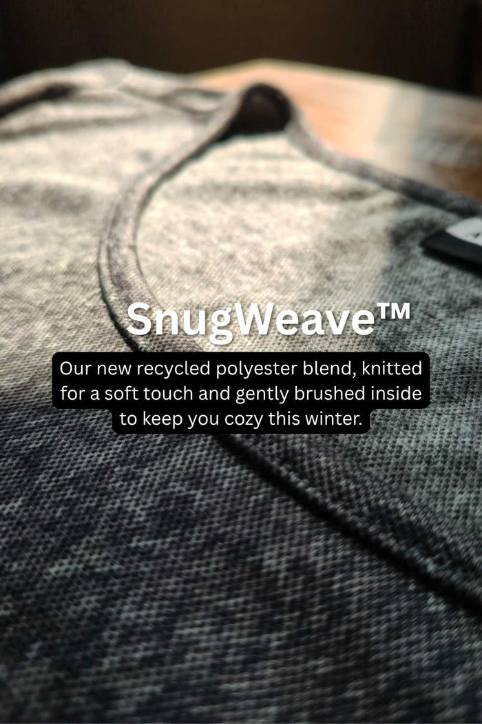 Plus Size Grey Melange Round Neck SnugWeave™ Winter Kurta