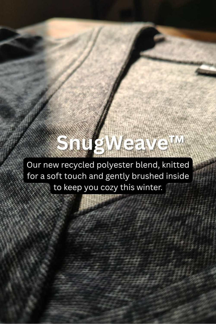 Plus Size Grey Melange V Neck SnugWeave™ Winter Kurta