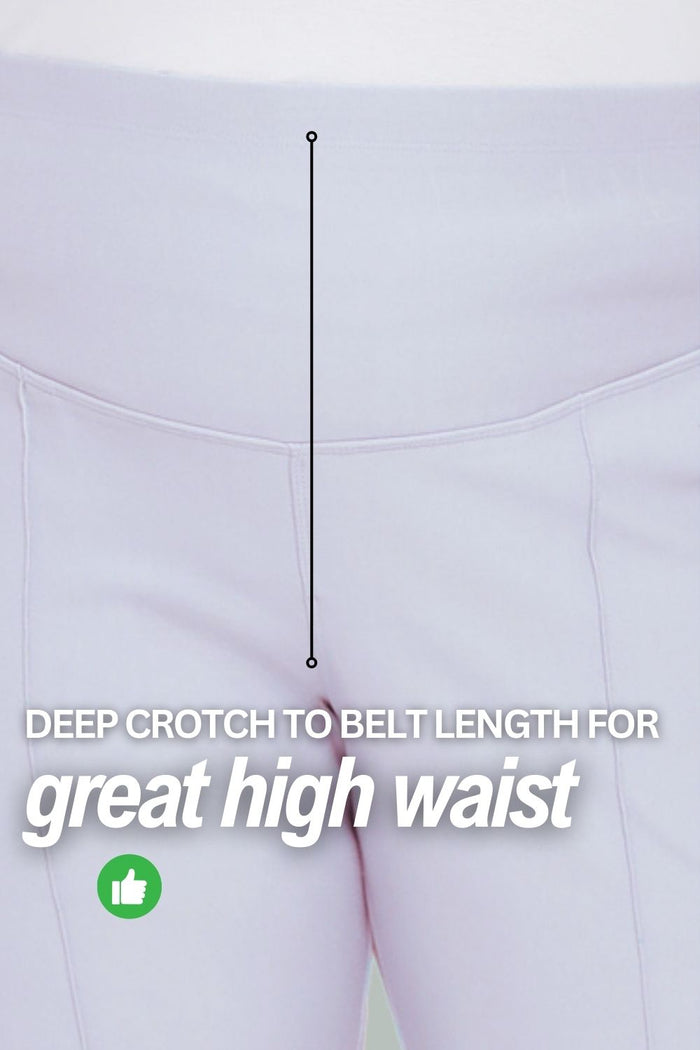 Plus Size Ice Blue Tummy Shaper Straight Fit Pants