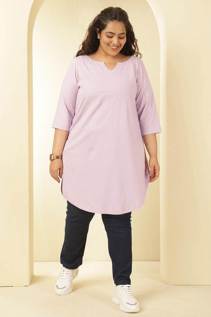 Plus Size Lavender Longline Tshirt