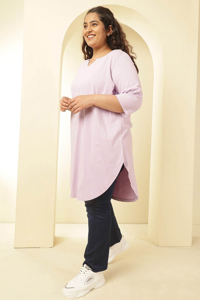 Plus Size Lavender Longline Tshirt
