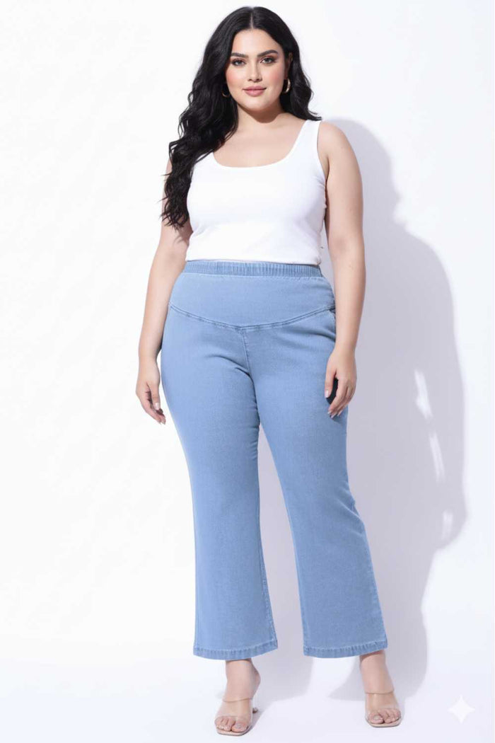 Plus Size Light Blue Flare Jeans